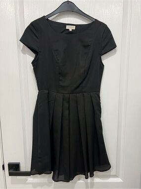 Urban Outfitters Black Pleated Fit & Flare Dress Heart Back